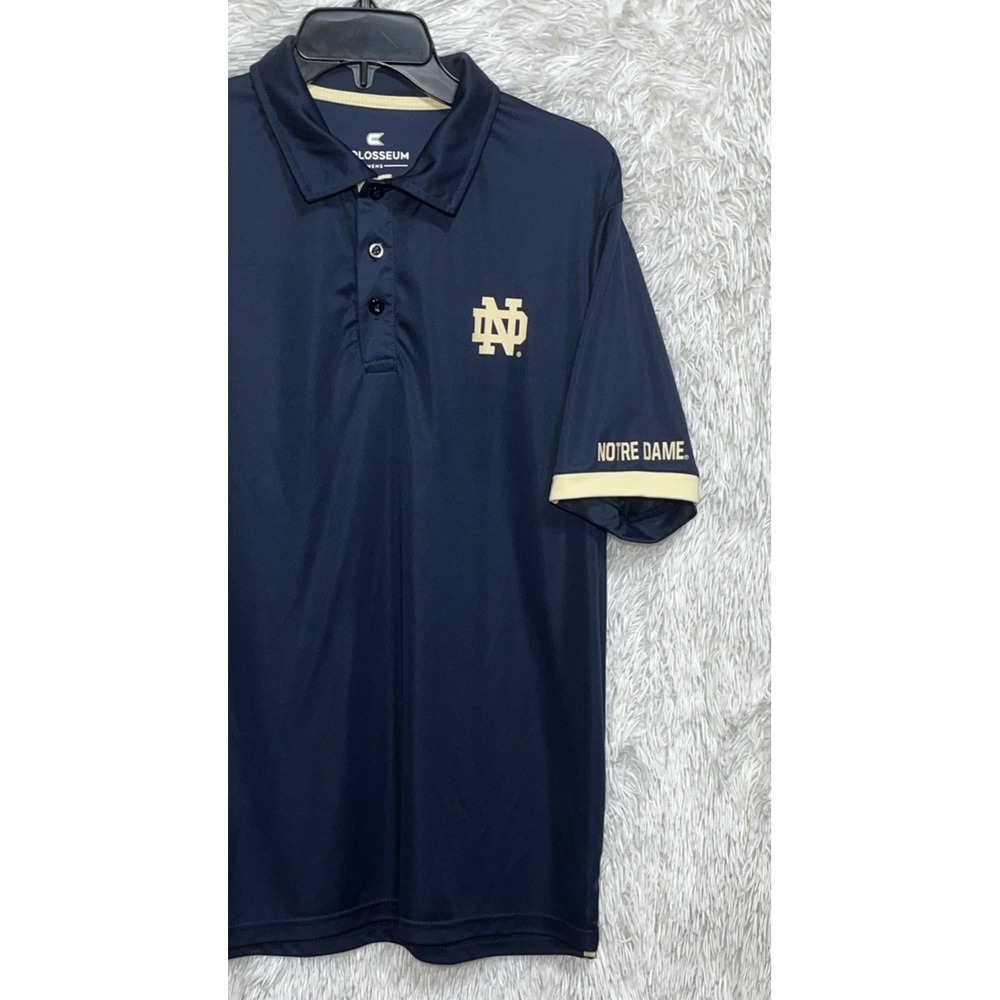 Colosseum Polo Shirt Men's L Blue‎ Short Sleeve Notre Dame Fighting Irish NCAA - Picture 5 of 7